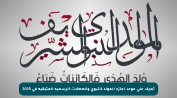 تعرف على موعد إجازة المولد النبوي والعطلات الرسمية المتبقية في 2025